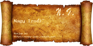 Nagy Izsó névjegykártya